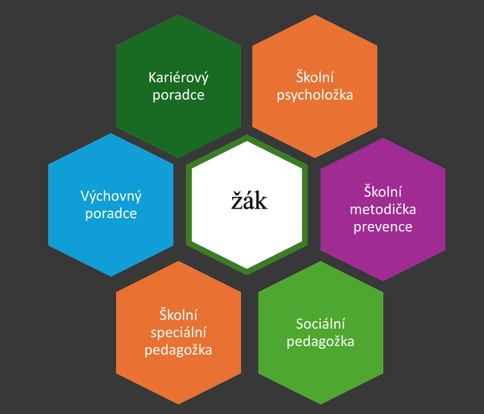 Členové školního poradenského pracoviště kolem žáka